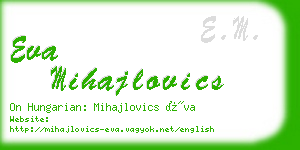 eva mihajlovics business card